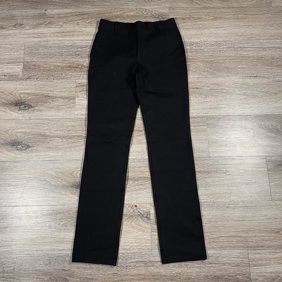 Quince Women's Pants Ultra Stretch Ponte Straight Leg Minimalist S Tall Black - Picture 1 of 9